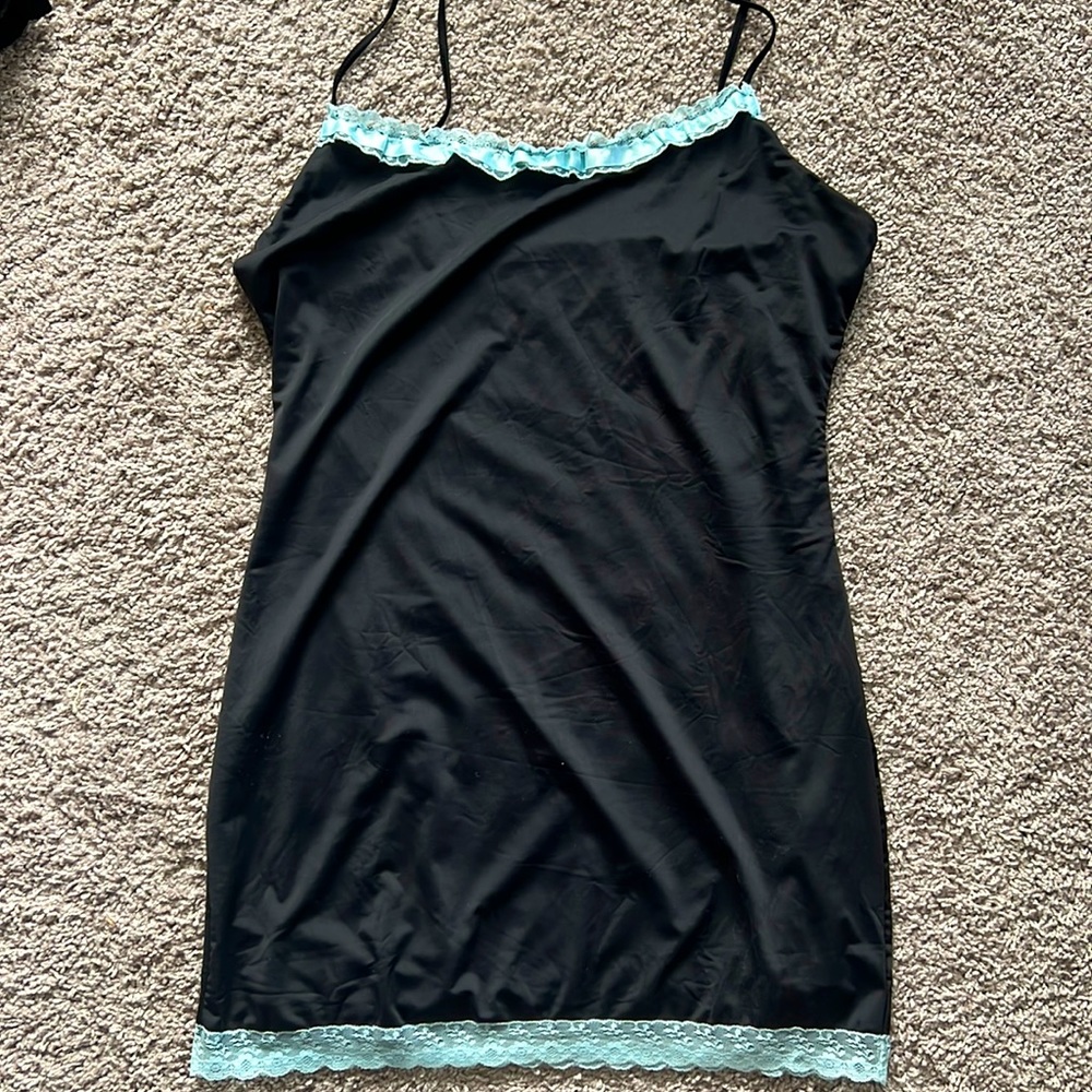 Silk black and baby blue dress from Finesse